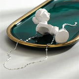 925 Silver Peach Heart Choker Necklace Sparkling Clavicle Chain Short Necklace