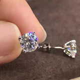 925 Silver Sparkling CZ Stud Earrings 5mm-6.5mm