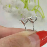 925 Silver Sparkling CZ Stud Earrings 5mm-6.5mm