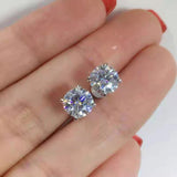 925 Silver Sparkling CZ Stud Earrings 5mm-6.5mm