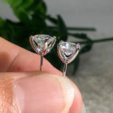 925 Silver Sparkling CZ Stud Earrings 5mm-6.5mm