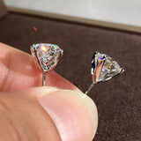 925 Silver Sparkling CZ Stud Earrings 5mm-6.5mm