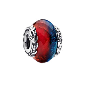 925 Silver Red Zircon Dragon Ring for Parties