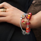 925 Silver Red Zircon Dragon Ring for Parties