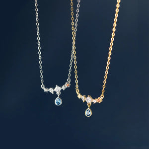 925 Silver Round Pendant Necklace Women Zircon Diamond Chain Jewelry Gift