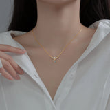 925 Silver Round Pendant Necklace Women Zircon Diamond Chain Jewelry Gift