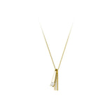 925 Silver Sparkling Round Pendant Necklace with Zircon Diamond Chain