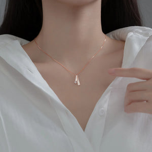 925 Silver Sparkling Round Pendant Necklace with Zircon Diamond Chain