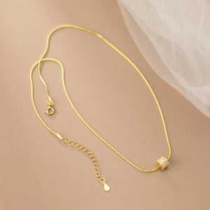 925 Silver Sparkling Round Pendant Necklace for Women