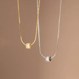 925 Silver Sparkling Round Pendant Necklace for Women