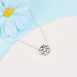 925 Silver Snowflake Pendant Necklace Crystal Chain
