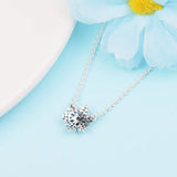 925 Silver Snowflake Pendant Necklace Crystal Chain
