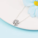 925 Silver Snowflake Pendant Necklace Crystal Chain