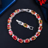 925 Silver Sparkling Strand Bracelet with Tourmaline Gemstone