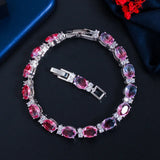 925 Silver Sparkling Strand Bracelet with Tourmaline Gemstone