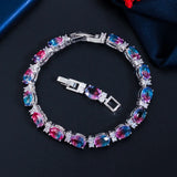 925 Silver Sparkling Strand Bracelet with Tourmaline Gemstone