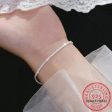 925 Silver Sparkling Strand Bracelet Women Tennis Bracelet