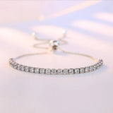 925 Silver Sparkling Strand Bracelet Women Tennis Bracelet