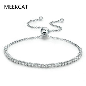 925 Silver Strand Bracelet Women Tennis Jewelry SCB029