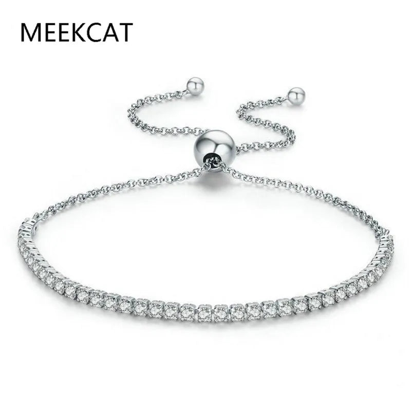 925 Silver Strand Bracelet Women Tennis Jewelry SCB029