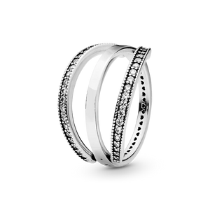 925 Silver Sun Thrones Crown 2-tone Zircon CZ Rings