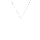 925 Silver Tassel Chain Choker Necklace with Sparkling Ball Chain