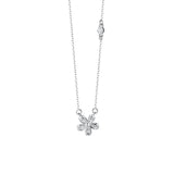 925 Silver Zircon Flower Pendant Necklace Women Clavicle Chain Jewelry
