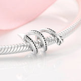 925 Silver Spiral CZ Star Beads for Charm Bracelet