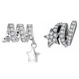 925 Silver Spiral CZ Star Beads for Charm Bracelet