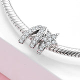 925 Silver Spiral CZ Star Beads for Charm Bracelet