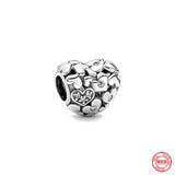 925 Sterling Silver Pink Flower Envelope Bead