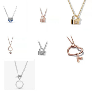 925 Sterling Silver Butterfly Love Lock Pan Necklace DIY
