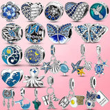 925 Silver Spring Flower Dangle Charm Beads for Bracelet