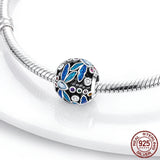 925 Silver Spring Flower Dangle Charm Beads for Bracelet