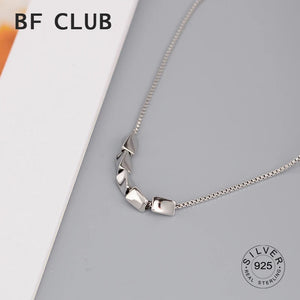 925 Silver Square Ball Choker Necklace For Women Fine Jewelry