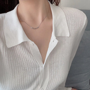 925 Silver Square Ball Choker Necklace For Women Fine Jewelry
