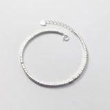925 Silver Square Bracelets Minimalist Chain Office Style Adjustable