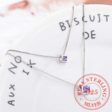 925 Silver Zirconia Choker Necklace Double Layer