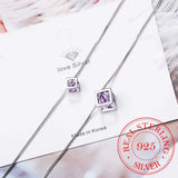 925 Silver Zirconia Choker Necklace Double Layer