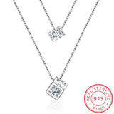 925 Silver Zirconia Choker Necklace Double Layer
