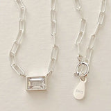 Personalized Square Diamond Necklace Gothic Wedding Jewelry