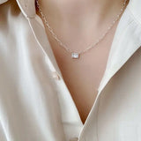 Personalized Square Diamond Necklace Gothic Wedding Jewelry