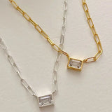 Personalized Square Diamond Necklace Gothic Wedding Jewelry