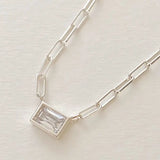 Personalized Square Diamond Necklace Gothic Wedding Jewelry
