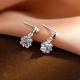 925 Silver Square Earrings Charm Geometric Women Birthday Jewelry