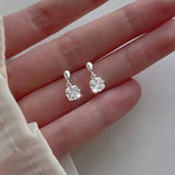 925 Silver Square Earrings Charm Geometric Women Birthday Jewelry