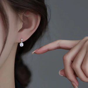 925 Silver Square Earrings Charm Geometric Women Birthday Jewelry