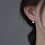 925 Silver Square Earrings Charm Geometric Women Birthday Jewelry