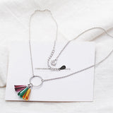925 Silver Square Geometry Pendant Necklace Women Jewelry