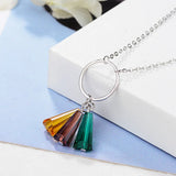 925 Silver Square Geometry Pendant Necklace Women Jewelry